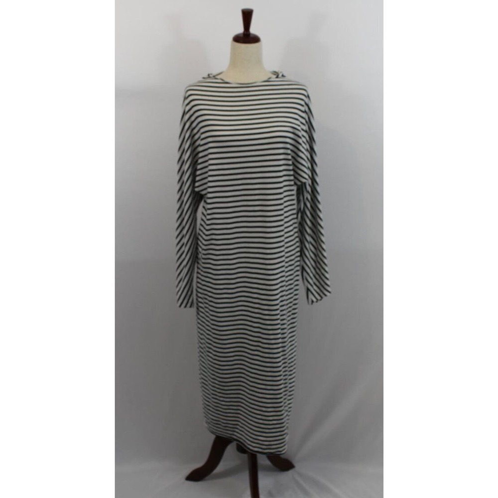 Frank & Eileen Black and White Striped Midi Dress